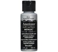 DecoArt Americana - Pintura de botella metálica satinada multisuperficie, acrílico, plata, 3 x 3 x 7 cm
