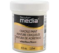 DecoArt Media Acabados de Pintura, Acrílico, Blanco Crackle, 3,5 x 3,5 x 12,5 cm