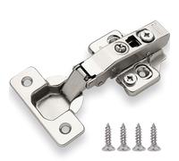 DecoBasics Bisagras sin marco para armario de cocina (paquete de 2), bisagras de puerta de cierre suave, bisagras de metal para cajones de cocina, accesorios de gabinete, ajuste de 3 vías y fácil