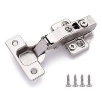 DecoBasics Bisagras sin marco para armario de cocina (paquete de 4), bisagras de puerta de cierre suave, bisagras de metal para cajones de cocina, accesorios de gabinete, ajuste de 3 vías y fácil