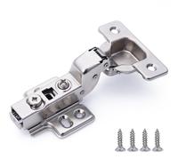 Decobasics Modernos bisagras de gabinete de acero inoxidable de acero inoxidable de acero inoxidable (10 PC) - Ayer de ngulo 105 Ajuste 3 vas