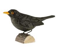 WILDLIFEGARDEN Wildlife Garden WG411 DecoBird mirlo - Pájaro decorativo tallado a mano de madera - Aves europeas medianas
