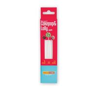 DECOCINO Cake Pop & Lolly Sticks - 24 palitos de plástico reutilizables de 15 cm para piruletas y pasteles