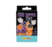DECOCINO Decoración para tartas de Halloween, 12 unidades, para fiestas de Halloween, se convierten en la celebración perfecta, murciélagos, fantasmas, calaveras, ideal para fiestas temáticas