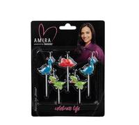 DECOCINO Meets Amira - Juego de 5 velas con diseño de dinosaurios, decoración ideal para todos los pasteles, tartas o magdalenas, cumpleaños infantiles, fiestas o cumpleaños, dinosaurios en colores