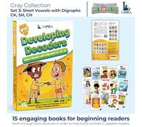 Decodable Readers: 15 Short Vowel Phonics Decodable Books for Beginning Readers Ages 4-7 Developing Decoders (Gray Collection: Set 3)