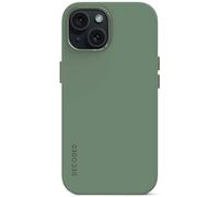 DECODED - Carcasa Trasera de Silicona - iPhone 15 Plus - Funda Antibacteriana - Adecuada para MagSafe - Verde