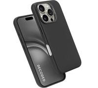 DECODED Funda de Cuero para iPhone 16 Pro, Hecha de Cuero Ecco Premium, Funda Compatible con MagSafe, Protección contra caídas, Funda para teléfono Resistente a arañazos, Botones metálicos, Negro