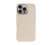 DECODED Funda de Cuero para iPhone 16 Pro MAX, Hecha de Cuero Ecco Premium, Funda Compatible con MagSafe, Protección contra caídas, Funda para teléfono Resistente a arañazos, Botones metálicos, Beige
