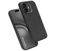 DECODED Funda de Cuero para iPhone 17, Cuero Ecco Premium, Compatible con Magsafe, Anillo de Cámara Protegido, Botón de Acción de Vidrio, Metros, Resistente a los Arañazos, Botones Metálicos, Negro