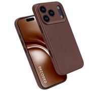 DECODED Funda de Cuero para iPhone 17 Pro MAX, Cuero Ecco Premium, Compatible con Magsafe, Anillo de Cámara Protegido, Botón de Acción de Vidrio, Resistente a los Arañazos, Botones Metálicos, Negro
