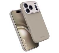 DECODED Funda de Silicona para iPhone 17 Pro, Soft-Touch Premium, Recubrimiento Antibacterial, Compatible con MagSafe, Protección contra Caídas, Resistente a los Arañazos, Beige