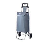 DECODEKO Carrito Compra Plegable de Aluminio, Carrito de Playa 6 Ruedas con Bolsa Oxford Desmontable, 40 L - Carga Máxima 15kg (2 Ruedas Gris)