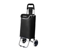 DECODEKO Carrito Compra Plegable de Aluminio, Carrito de Playa 6 Ruedas con Bolsa Oxford Desmontable, 40 L - Carga Máxima 15kg (2 Ruedas Negro)