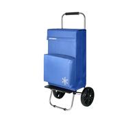 DECODEKO Carrito de la Compra Plegable de 50L con Compartimento Refrigerante, Carrito de Playa 6 Ruedas y Opción de 2 Ruedas, Carro Compra Ideal para Supermercado (2 Ruedas Azul)
