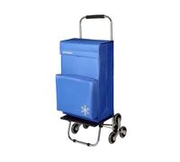 DECODEKO Carrito de la Compra Plegable de 50L con Compartimento Refrigerante, Carrito de Playa 6 Ruedas y Opción de 2 Ruedas, Carro Compra Ideal para Supermercado (6 Ruedas Azul)