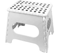 DECODEKO-Taburete plegable de 27 cm de alto, banco plegable, reposapiés plegable portátil, taburete plegable, taburete de plástico antideslizante blanco negro gris, adecuado para cocina, baño,