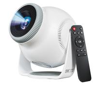 【Decodificación de video 8K / Android 14.0】Mini proyector inteligente con WiFi 6 y Bluetooth 5.4, 450 ANSI compatible con 4K 1080P, proyectores de películas portátiles para exteriores, corrección