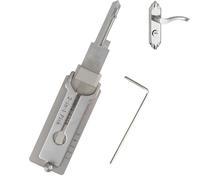 Decodificador de llave maestra de acero inoxidable 2 en 1, kit de selección de cerraduras, herramienta de selección de cerraduras, púa de bloqueo de decodificador de llaves, ganzúas de bloqueo y