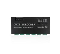 Decodificador de pantalla digital LED de 24 canales, controlador de atenuación, controlador de tira de luz LED DMX512 RGBW, DC5-24V luz de escenario 3A/CH