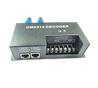 Decodificador DMX Controlador LED DMX512 Atenuador RGB LED Tira Decodificador de luz 3 canales Negro