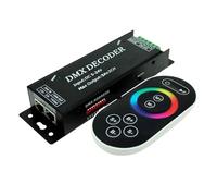 Decodificador DMX512, controlador RGB, programa integrado, control remoto táctil, controlador de iluminación, regulador de intensidad.