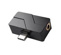 Decodificador HiFi tipo C a 3.5mm y 4.4mm, adaptador de audio sin pérdidas con carcasa ABS para auriculares portátiles y música sobre la marcha, negro