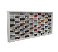 Decographics | Vitrina Expositor H100| Compatible con Hot Wheels | Capacidad 100 Coches | Vitrina para colección | Organizador de Coches |con Puerta (Blanco Interior Blanco)
