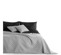 DecoKing 15155 Colcha de 170 x 270 cm, Color Negro, Acero, Plata, Antracita y Gris, Colcha de Dos Caras, Color Negro y Plateado