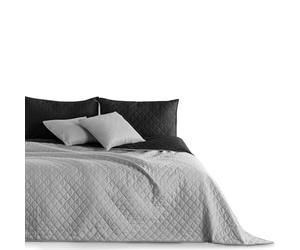 DecoKing 15179 Colcha de 260 x 280 cm, Color Negro, Acero, Plata, Antracita y Gris, Colcha Acolchada por Dos Caras, Color Negro y Plateado