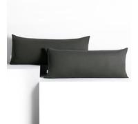 DecoKing 2 Fundas de Almohada 40x120 cm de Jersey 100% Algodón Peinado Amber con Cremallera