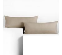 DecoKing 2 fundas de almohada 40x120 cm de jersey 100% algodón peinado con cremallera Cappuccino Amber