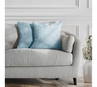 DecoKing 2 Fundas de Almohada 45 x 45 cm Microfibra Cremallera Forro Polar Azul Claro Henry