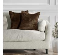 DecoKing 2 Fundas de Almohada 45 x 45 cm, Microfibra, Cremallera, Forro Polar, Color marrón Chocolate