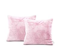 DecoKing 2 Fundas de Almohada 45 x 45 cm Microfibra Cremallera Forro Polar Rosa Claro Mic