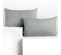 DecoKing 2 Fundas de Almohada 50x60 cm Jersey 100% Algodón Peinado Cremallera Acero Gris Amber