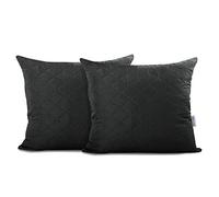 DecoKing 2 fundas de almohada 50x60 cm Negro Microfibra con cierre de hotel Axel