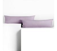 DecoKing 2 Fundas de Almohada de 20 x 145 cm, algodón Jersey con Cremallera, Color Violeta ámbar