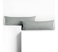 DecoKing 2 fundas de almohada de 40 x 200 cm algodón cremallera acero ámbar