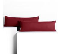 DecoKing 2 Fundas de Almohada de 40 x 200 cm, Jersey 100% Algodón Peinado, con Cremallera, Color Burdeos ámbar