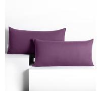 DecoKing 2 Fundas de Almohada de 40 x 80 cm Jersey 100% Algodón Peinado con Cremallera Ciruela ámbar