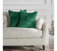 DecoKing 2 Fundas de Almohada de 45 x 45 cm, de Microfibra, con Cremallera, Forro Polar, Color Verde Botella Henry