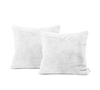 DecoKing 2 Fundas de Almohada de 45 x 45 cm, Microfibra, Cremallera, Forro Polar, Color Blanco