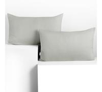 DecoKing 2 fundas de almohada de 50 x 60 cm, 100% algodón peinado, cremallera, color plateado ámbar