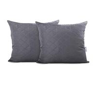DecoKing 2 Fundas de la Almohada 50x60 cm Microfibra Cremallera Acero Gris Axel