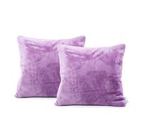 DecoKing 2 Piezas 2 Fundas de Almohada 45 x 45 cm Microfibra Cremallera Forro Polar Fundas de Almohada Lila Mic