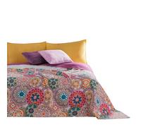 DecoKing 77160 Colcha Doble Cara, poliéster, Lila Blanco, poliéster, Lila y Blanco, 220 x 240 cm