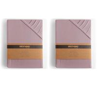 DecoKing 80x200-90x200 cm 100% Algodón Peinado Sábana Bajera Ajustable Jersey Brezo Amber Collection (Paquete de 2)