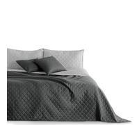 DecoKing Colcha de 260 x 280 cm, Color Grafito, Antracita, Gris y Plata, Colcha de Cama por Ambos Lados, fácil de Limpiar, Axel