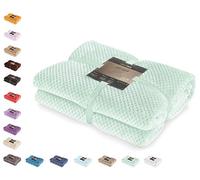 DecoKing Henry Manta de Microfibra 170x210 Extra Suave y Blanda Muy Cómoda Caliente y Ligera Menta